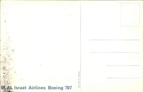 Ak Israelisches Passagierflugzeug der El Al, Boeing 707