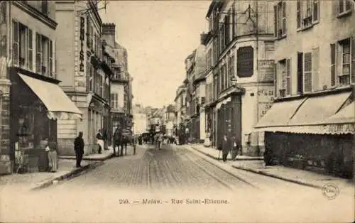 Ak Melun Seine et Marne, Rue Saint-Etienne