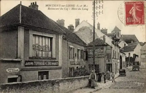 Ak Montigny sur Loing Seine et Marne, Restaurant du Coq, Hotel du Loing