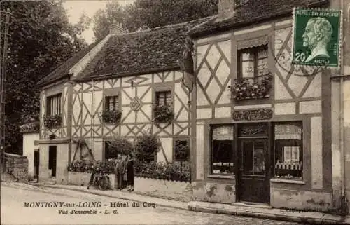 Ak Montigny sur Loing Seine et Marne, Hotel du Coq