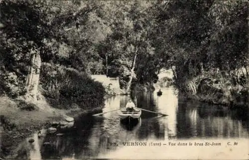 Ak Vernon Eure, vue dans le bras St-Jean