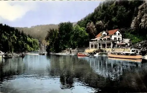 Ak Villers le Lac Doubs, Arrivee au Saut de Doubs, Hotel de France