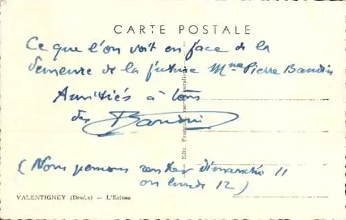 Ak Valentigney Doubs, Schleuse