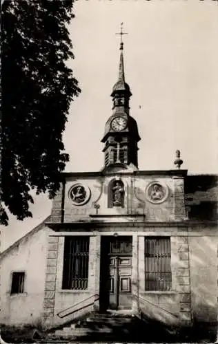 Ak Moutiers Saint Jean Côte-d'Or, Chapelle de Hospice, Turm, Turmuhr