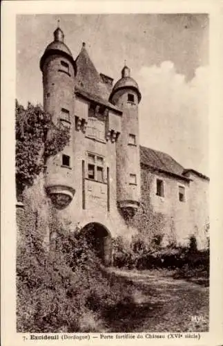 Ak Excideuil Dordogne, Porte fortifice du Chateau