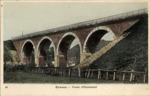 Ak Évreux Eure, Viaduc d'Harrouard