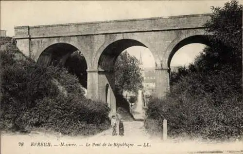 Ak Évreux Eure, Pont de la Republique