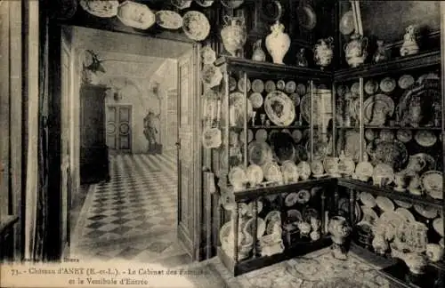 Ak Anet Eure et Loir, Chateau, Cabinet des Falences, Vestibule d'Entree, Porzellan