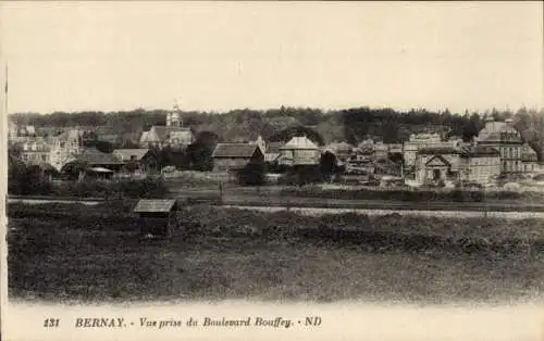 Ak Bernay Eure, Vue prise du Boulevard Bouffey