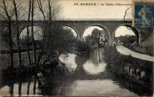 Ak Évreux Eure, Viaduc d'Harrouard