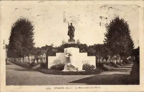 Ak Évreux Eure, Monument aux Morts