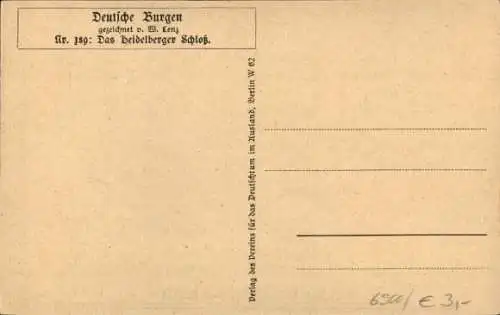 Künstler Ak Heidelberg am Neckar, Schloss