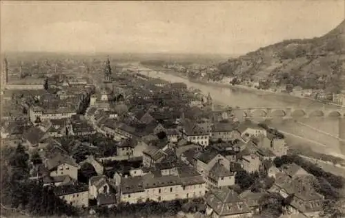 Ak Heidelberg am Neckar, Blick von der Terrasse, Panorama