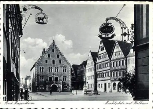 Ak Bad Mergentheim Baden Württemberg, Marktplatz mit Rathaus