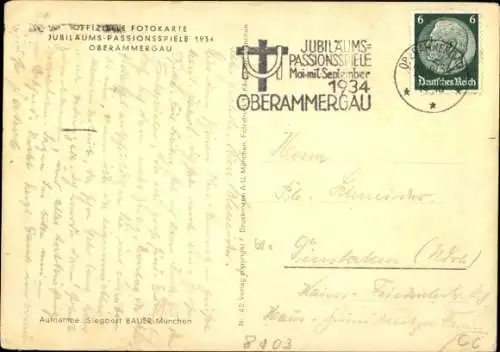 Ak Oberammergau in Oberbayern, Jubiläums-Passionsspiele 1934, Christus vor Herodes
