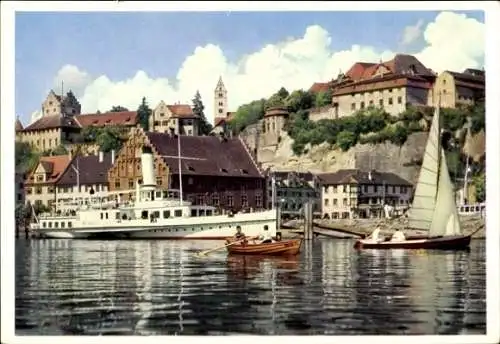 Ak Meersburg am Bodensee, Am Hafen