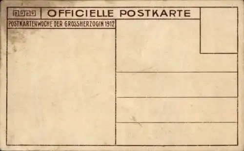 Ak Großherzog Ernst Ludwig von Hessen Darmstadt, Postkartenwoche der Großherzogin Eleonore 1912