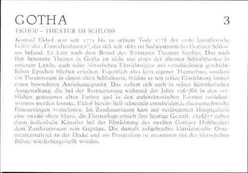 Ak Gotha in Thüringen, Erkhof-Theater im Schloss, Innenraum, Loge