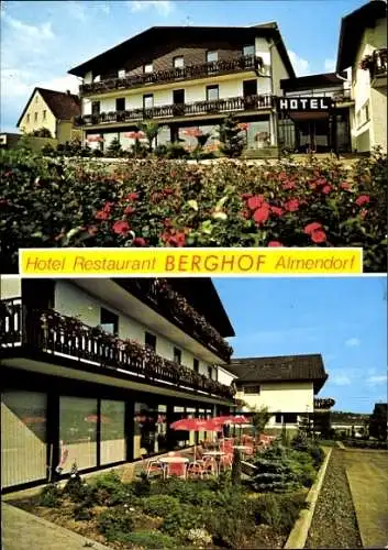 Ak Petersberg in der Pfalz, Almendorf, Hotel-Restaurant Berghof, Außenansichten