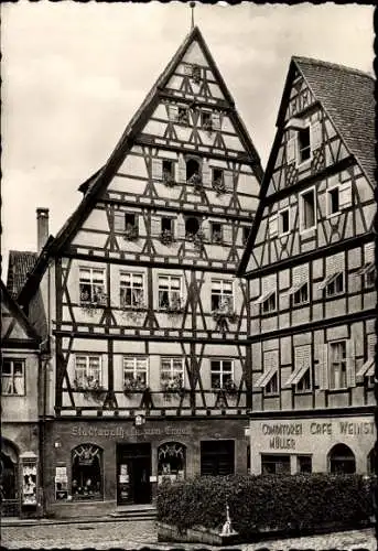 Ak Nördlingen in Schwaben, Engelapotheke, Konditorei Müller, Fachwerkhaus