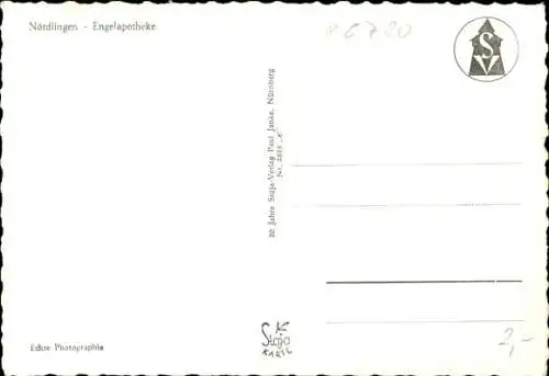 Ak Nördlingen in Schwaben, Engelapotheke, Konditorei Müller, Fachwerkhaus