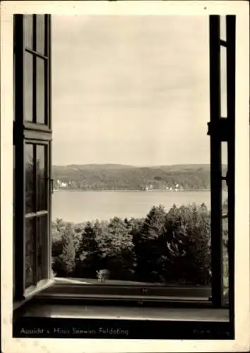 Ak Feldafing am Starnberger See Oberbayern, Erholungsheim Haus Seewies, Aussicht, Panorama