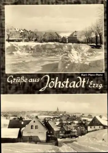 Ak Jöhstadt im Erzgebirge Sachsen, Teilansichten, Winteransichten