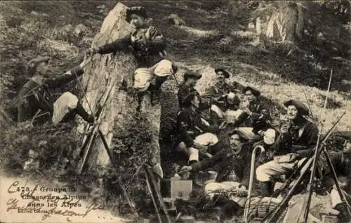 Ak-Gruppe der Gebirgsjäger in den Alpen, französische Gebirgsjäger