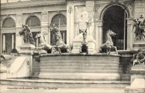 Ak Brüssel Brüssel, Ausstellung 1910, Quadriga