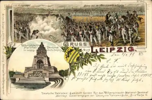 Litho Leipzig, Völkerschlachtdenkmal, Szene aus der Völkerschlacht, Nr. 645