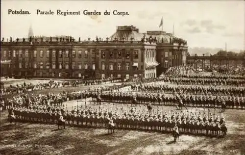 Ak Potsdam, Parade Regiment Gardes du Corps