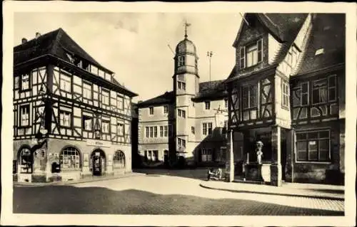 Ak Alzey in Rheinhessen, Fischmarkt, Rathaus, Volkerbrunnen