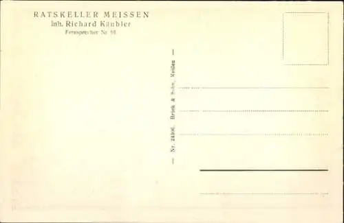 Ak Meißen in Sachsen, Ratskeller, Innenansicht