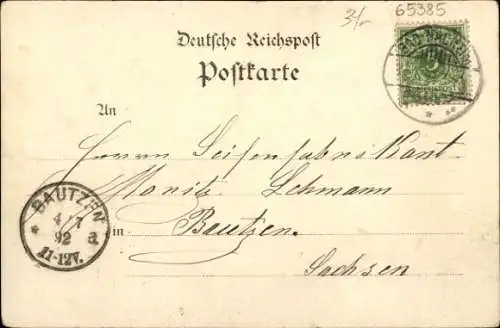 Vorläufer Litho Rüdesheim am Rhein, Niederwald-Denkmal, Eremitage, Jagdschloss, Panorama