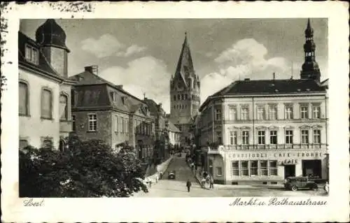 Ak Soest in Westfalen, Markt u. Rathausstr, Konditorei Cafe Fromme