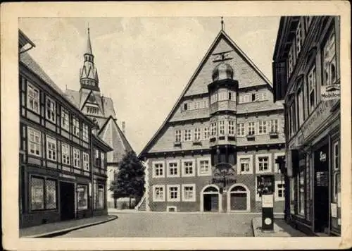 Ak Osterode am Harz, Schildstraße mit Rathaus