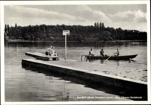 Ak Boxdorf Moritzburg, Bad Oberer Waldteich, Badegäste