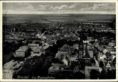 Ak Bitterfeld in Sachsen Anhalt, Fliegeraufnahme