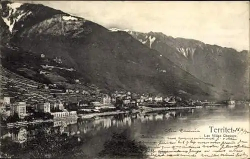 Ak Territet Montreux Kt. Waadt, Blick zu den Villen