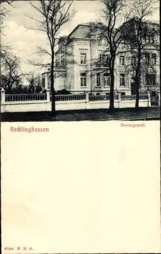 Ak Recklinghausen im Ruhrgebiet, Herzogswall, Villa