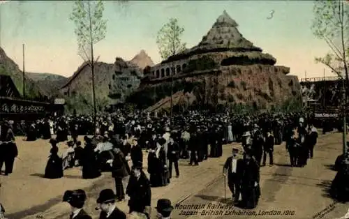 Ak London City England, Japanisch-Britische Ausstellung 1910, Bergbahn