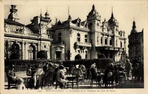 Ak Monte-Carlo Monaco, Casino, Terrasse des Café de Paris
