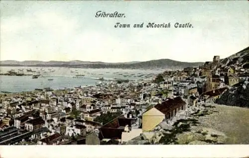 Ak Gibraltar, Stadt, Maurische Burg