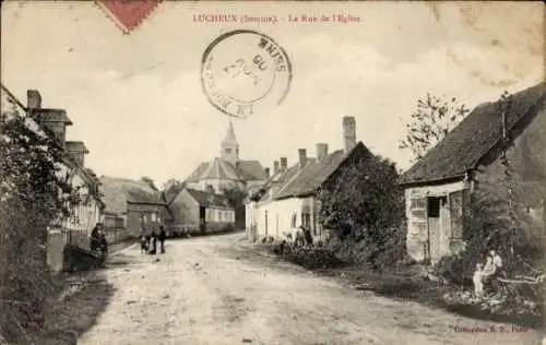 Ak Lucheux Somme, Rue de l'Eglise