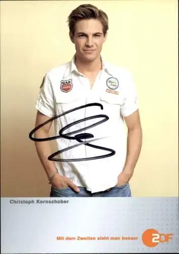 Ak Schauspieler Christoph Kornschober, Portrait, Serie Julia - Wege zum Glück, Autogramm