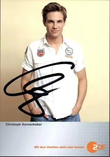 Ak Schauspieler Christoph Kornschober, Portrait, Serie Julia - Wege zum Glück, Autogramm