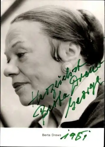 Ak Schauspielerin Berta Drews, Portrait, Autogramm