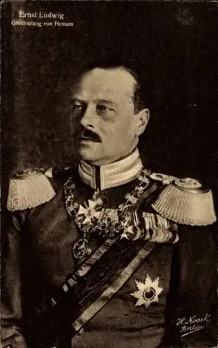 Ak Ernst Ludwig, Großherzog von Hessen, Portrait, Uniform, Orden