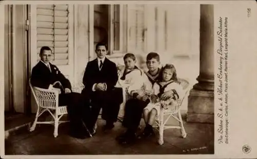Ak Familie Erzherzog Leopold Salvator von Österreich, Kinder, NPG 5156