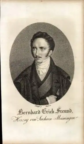 Ak Herzog Bernhard Erich Freund von Sachsen-Meiningen,  Bernhard II., Portrait